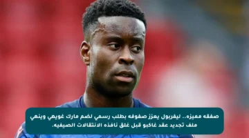 صفقة مميزة.. ليفربول يعزز صفوفه بطلب رسمي لضم مارك غويهي وينهي ملف تجديد عقد غاكبو قبل غلق نافذة الانتقالات الصيفية.